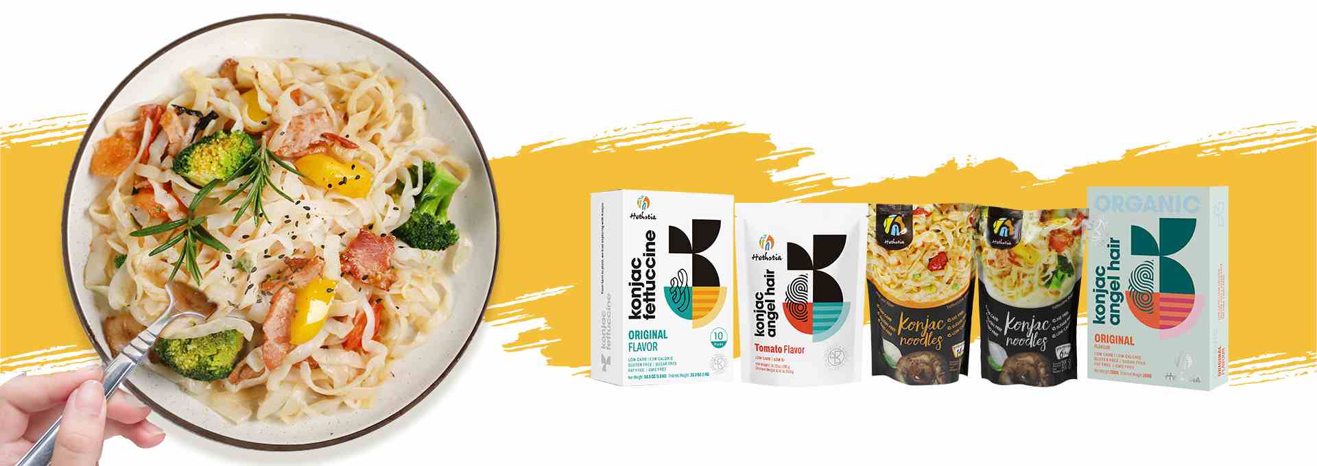 Bannière de pâtes de konjac