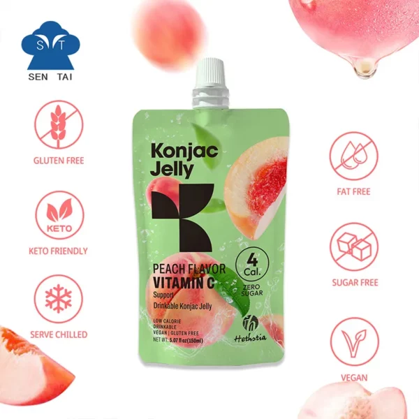 Konjac jelly peach drinkable