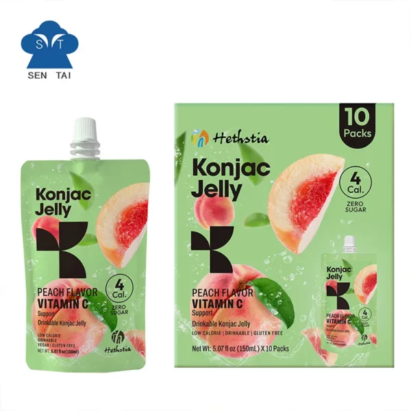 Konjac jelly peach drinkable