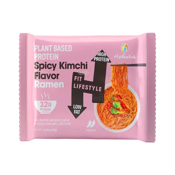 Instant Protein Noodles, High Protein Ramen Noodles Spicy Kimchi Flavor