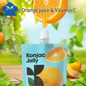 Konjac jelly pouches, Sugar free konjac jelly orange