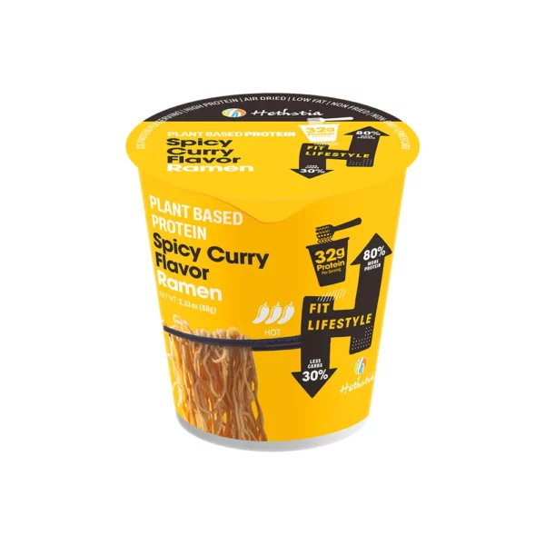 High Protein Cup Noodles Spicy Curry Flavor 32g Protein Per Serving