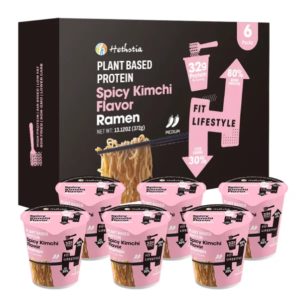 High Protein Cup Instant Noodles Spicy Kimchi Flavor