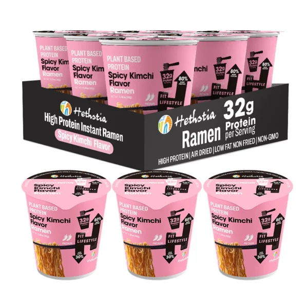 High Protein Cup Instant Noodles Spicy Kimchi Flavor
