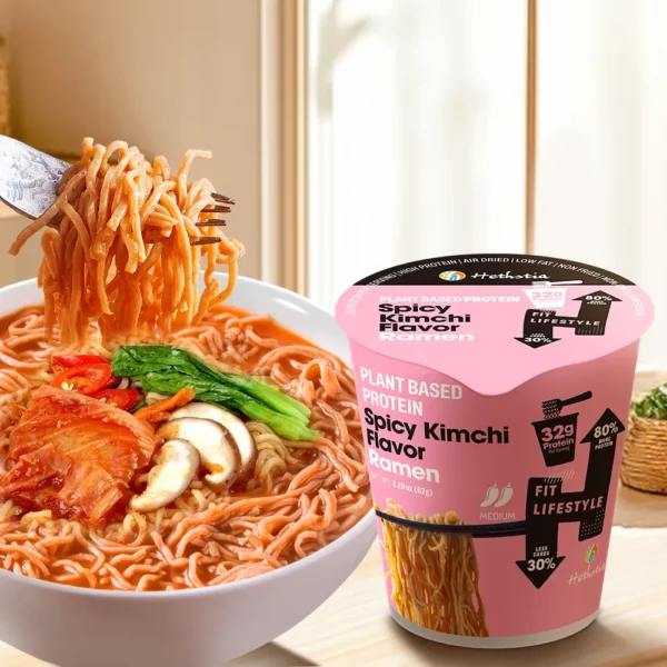 High Protein Cup Instant Noodles Spicy Kimchi Flavor