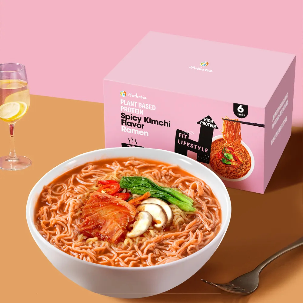 Instant Protein Noodles, High Protein Ramen Noodles Spicy Kimchi Flavor