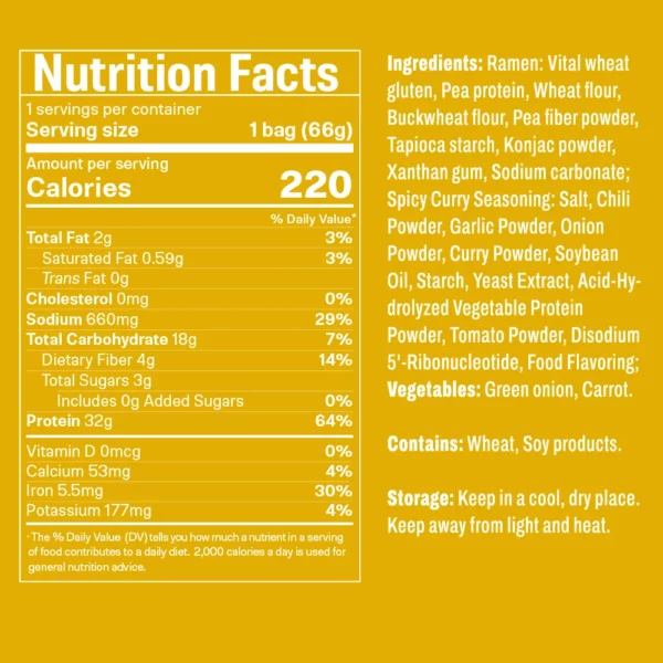 High Protein Ramen Noodles Bulk Spicy curry flavor