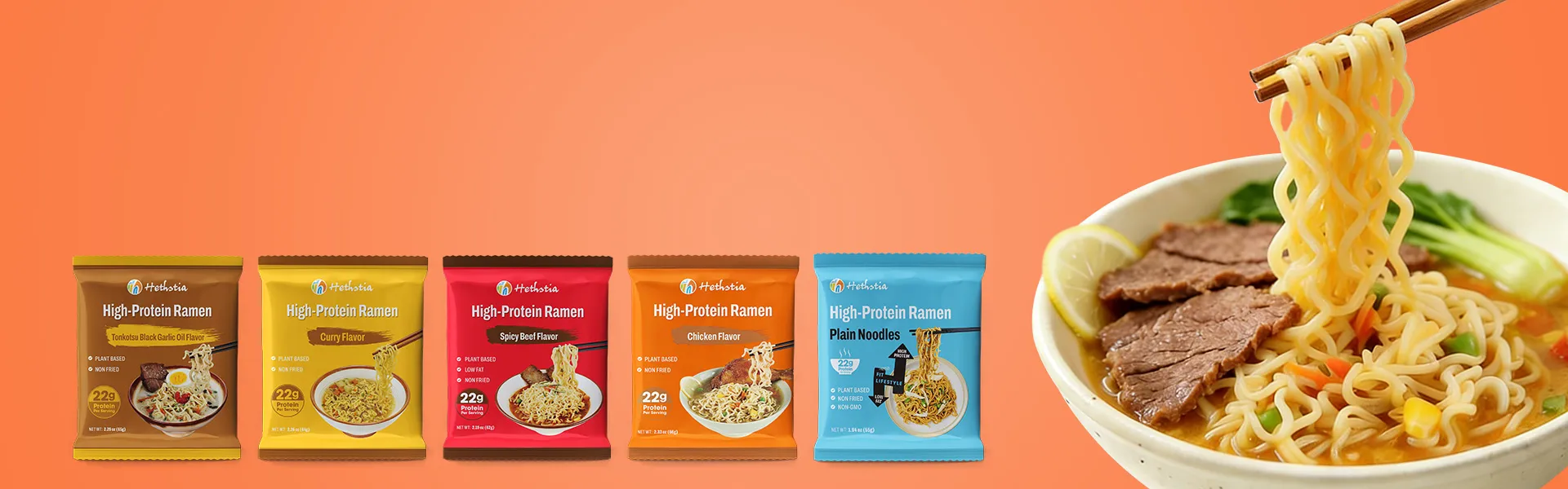 Banner für proteinreiche Udon-Nudeln