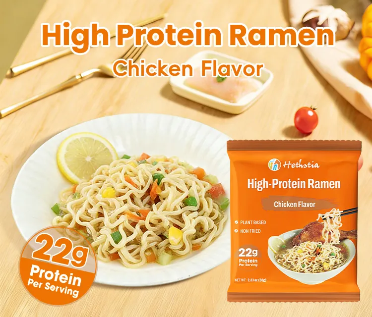 Eiweißreiche Udon-Nudeln mit Hähnchengeschmack, kohlenhydratarme Ramen