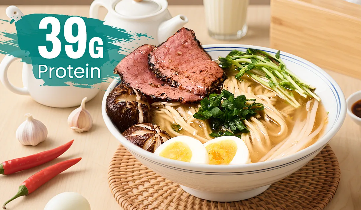 Linguine rico em proteínas (massa udon), 39 g de proteína