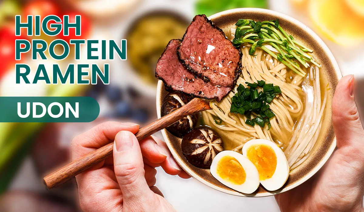 Linguine rico em proteínas (massa udon), 39 g de proteína
