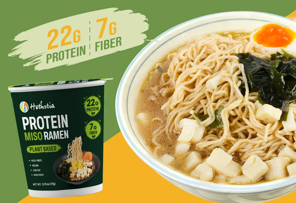 High Fiber Ramen 7g | Plant-Based Protein Miso Cup Ramen