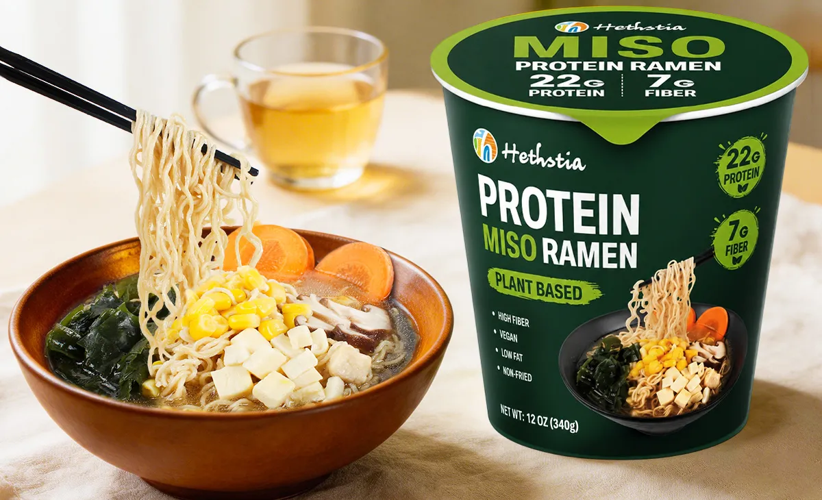 High Fiber Ramen 7g | Plant-Based Protein Miso Cup Ramen