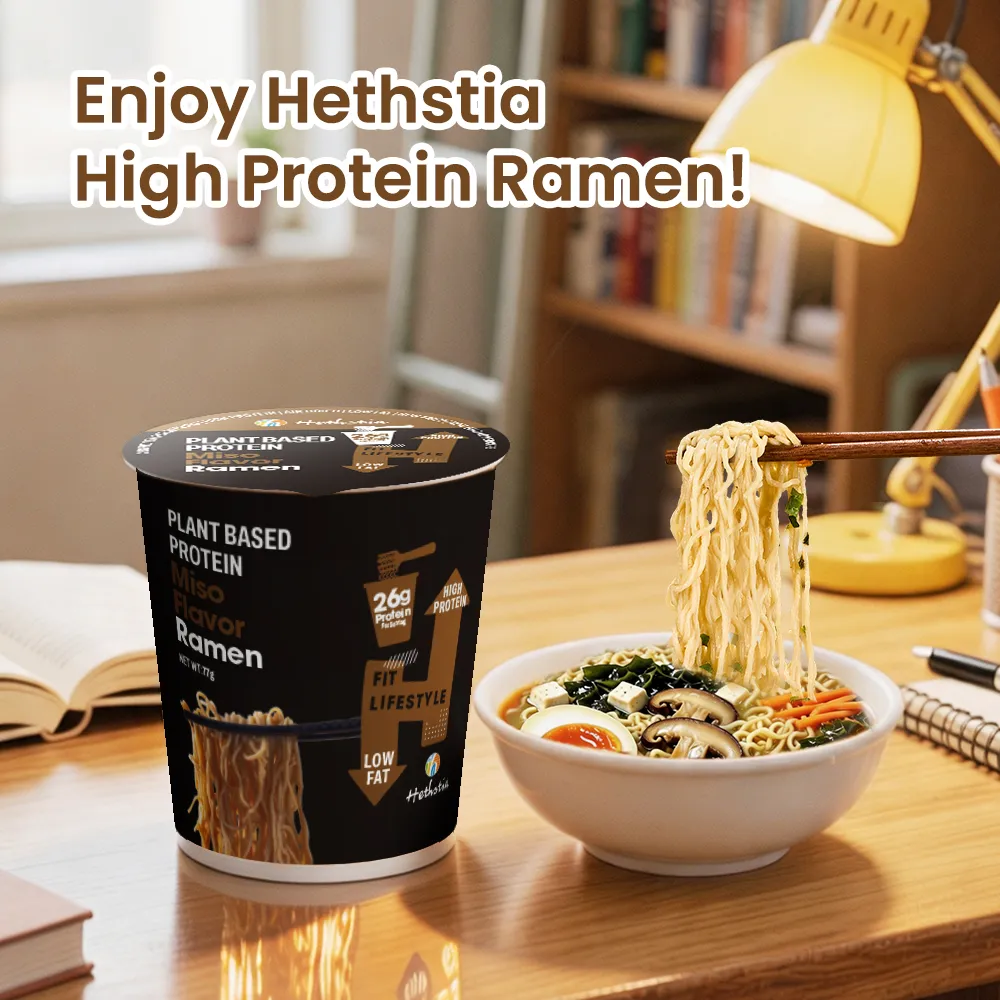 Ramen em copo com proteína | Macarrão em copo com miso à base de plantas