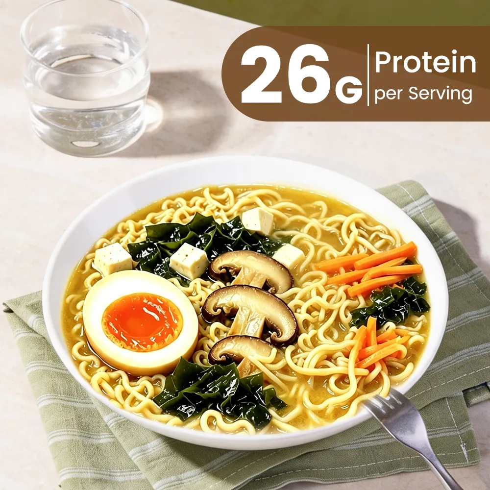 Ramen em copo com proteína | Macarrão em copo com miso à base de plantas