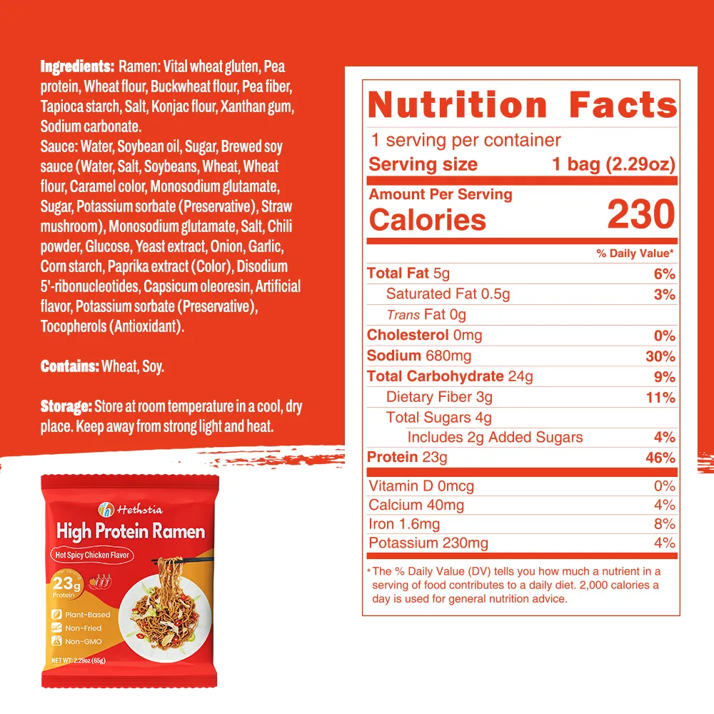 Ramen de Proteína Vegana com Sabor a Frango Picante
