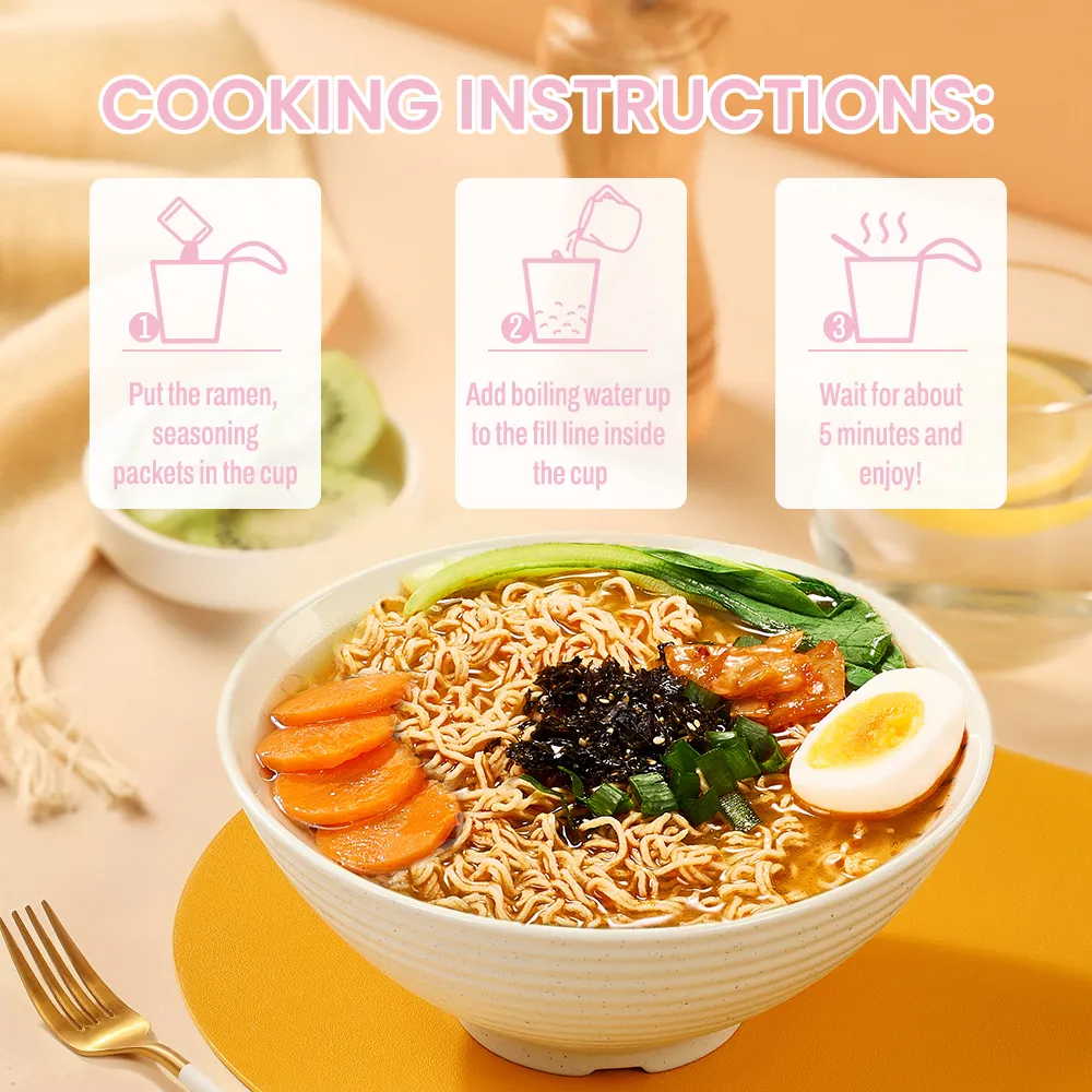 Cup Noodles Kimchi 26 g de protéines | Ramen instantané de marque de distributeur