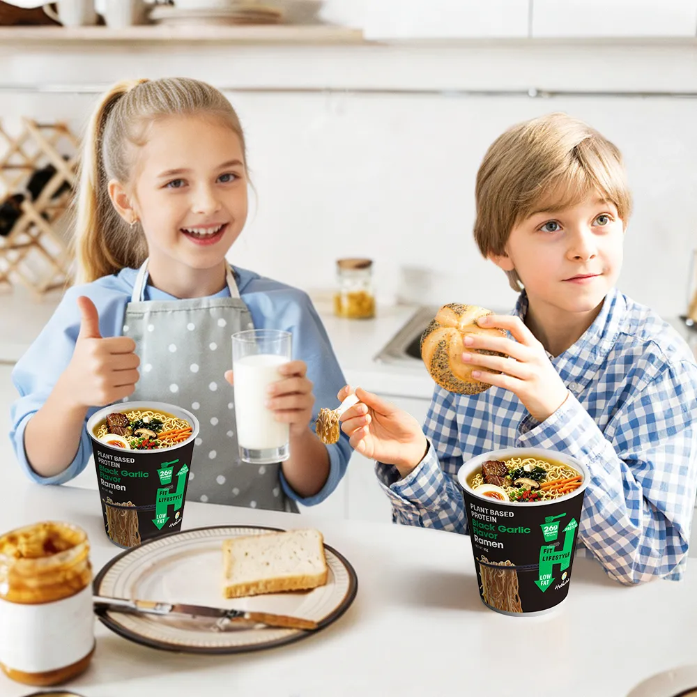 Instant Cup Noodle Soup | Black Garlic Tonkotsu 26g Protein