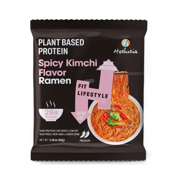 Ramen instantanés non frits | Soupe à la saveur de kimchi, 26 g de protéines