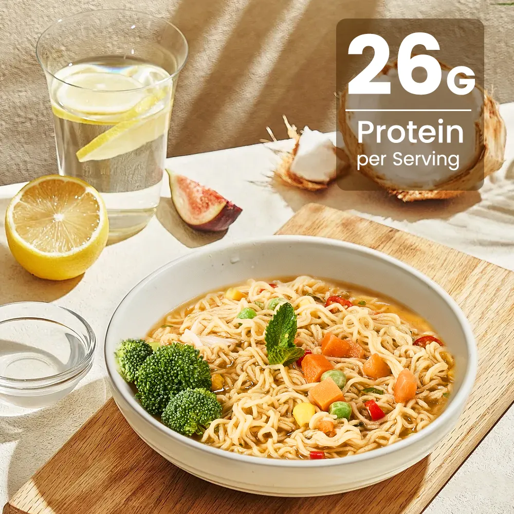 Nouilles ramen non frites | 26 g de protéines, saveur curry