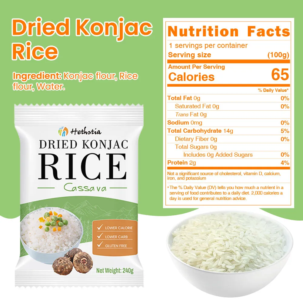Konjac Rice Wholesale | Bulk Rice-Shaped Konjac Rice 240g