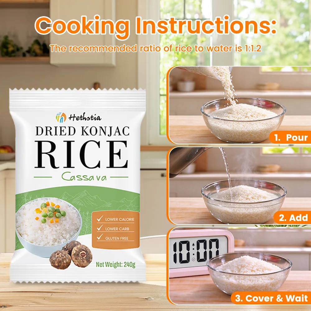 Konjac Rice Wholesale | Bulk Rice-Shaped Konjac Rice 240g