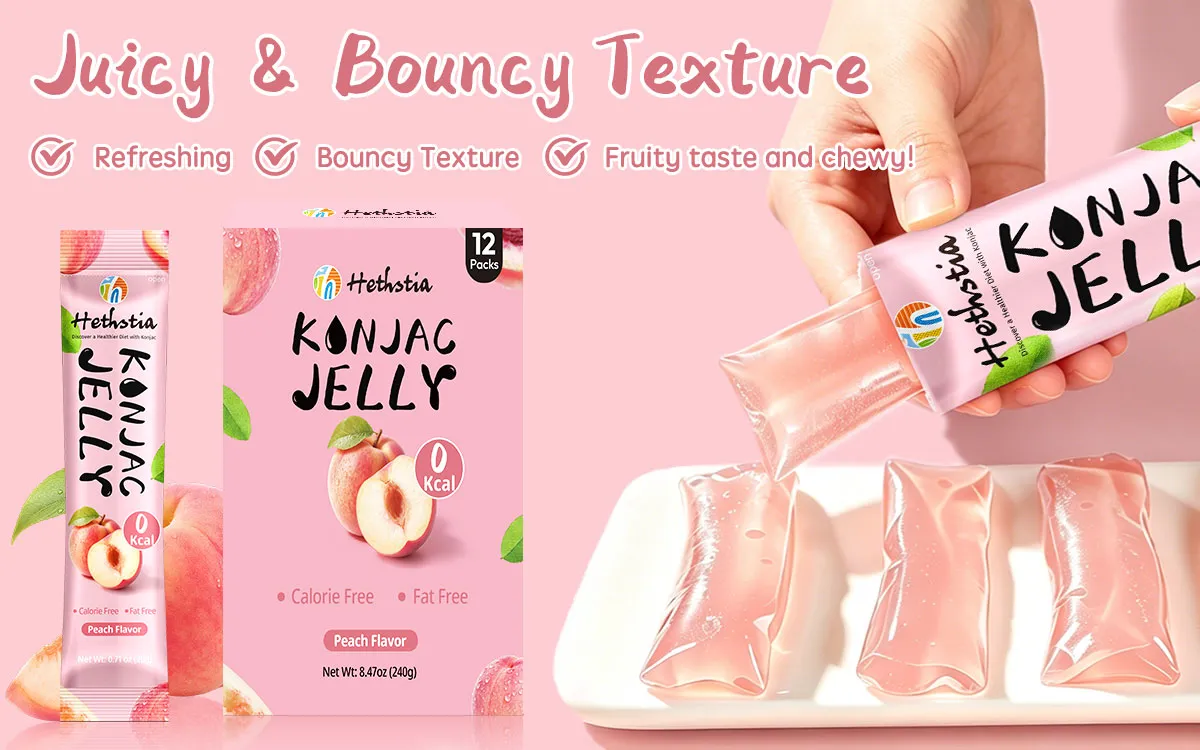 Barrita de gelatina de konnyaku con sabor a melocotón, 20 g