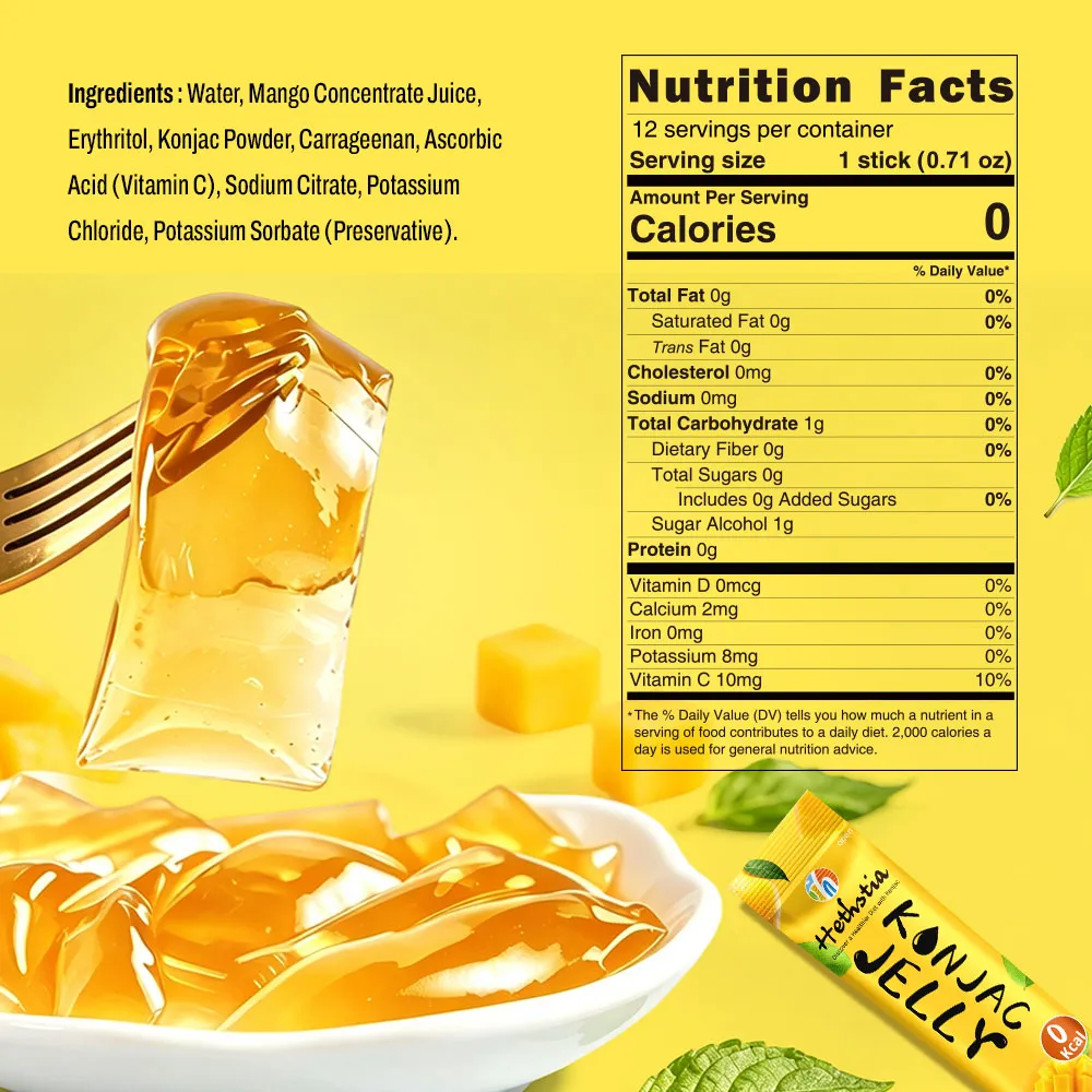 Low Calorie Konnyaku Powder Jelly Mango Flavor | Konjac Jelly Wholesale