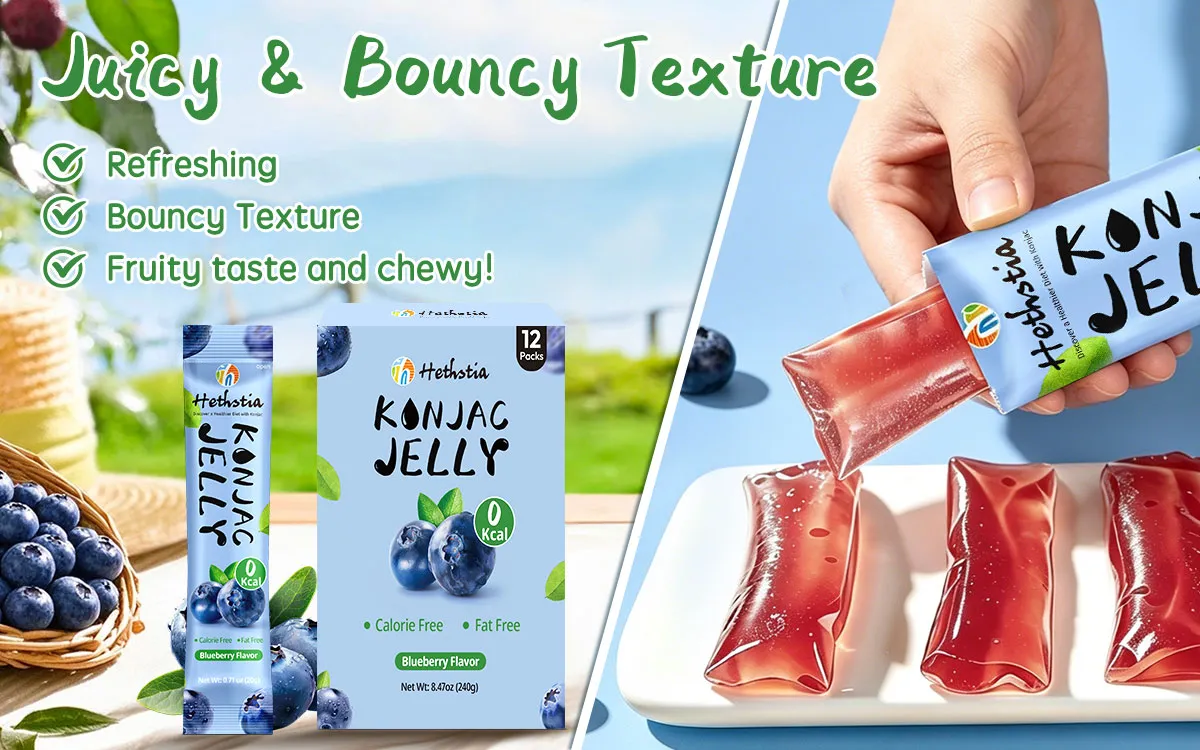 Barrita de gelatina de konjac con sabor a arándanos, 20 g