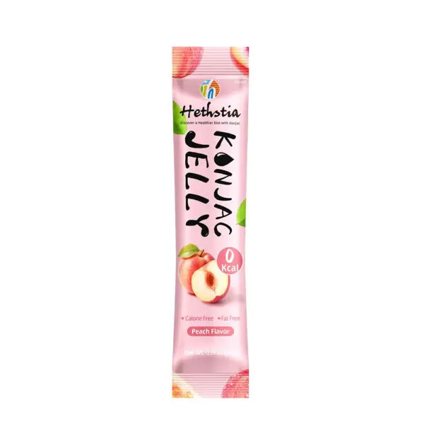 Aperitivo vegano de gelatina de konjac | Barrita de gelatina de konjac con sabor a melocotón